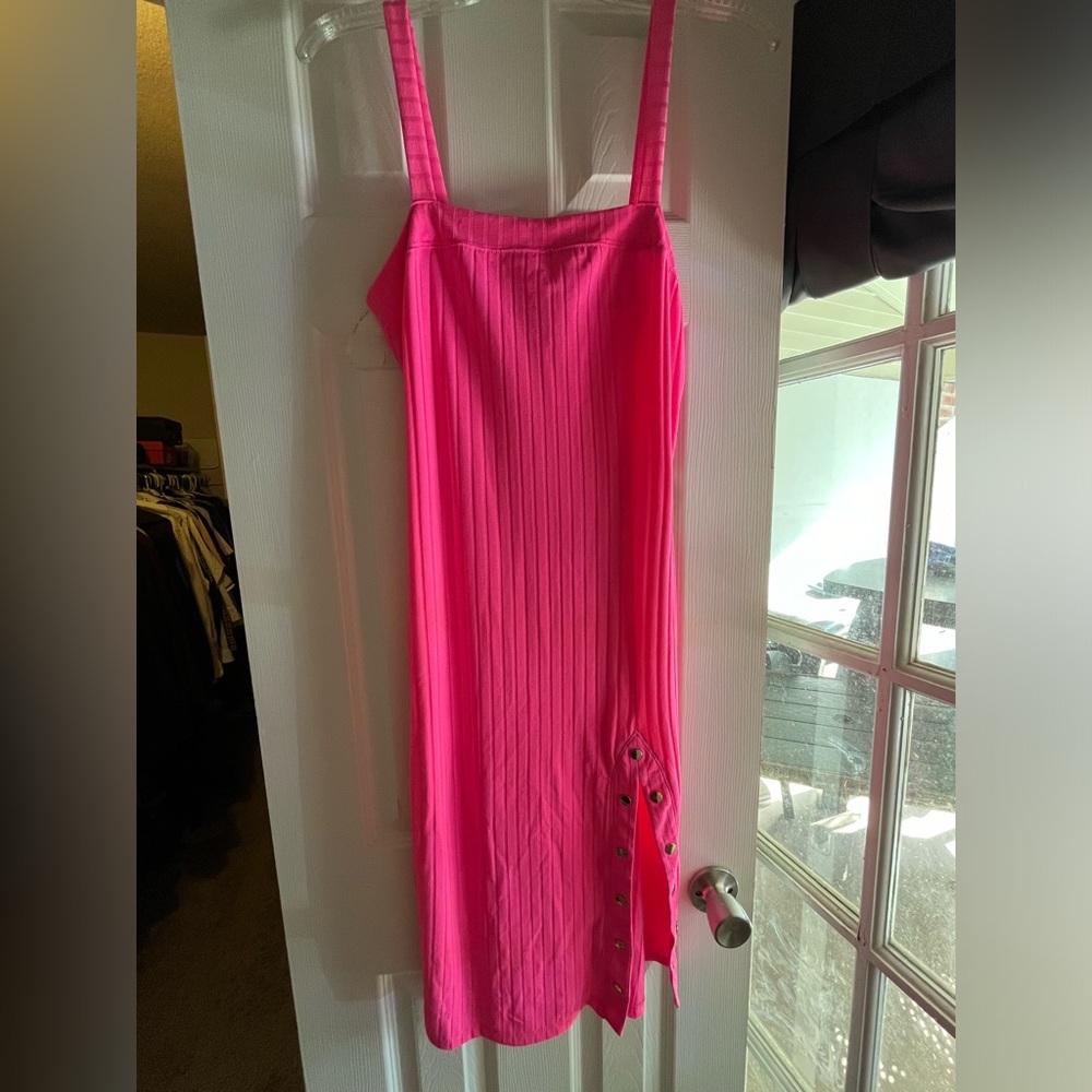 Hot Pink Fitted Mini Dress